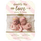 Pink Stripe Double The Love Twins Photo Birth Announcements Image 3 of 6